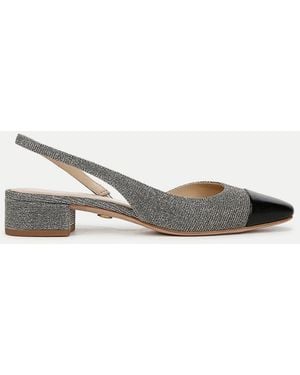 Veronica Beard Cecile Lurex Cap-toe Slingback Silver Lurex Black - White