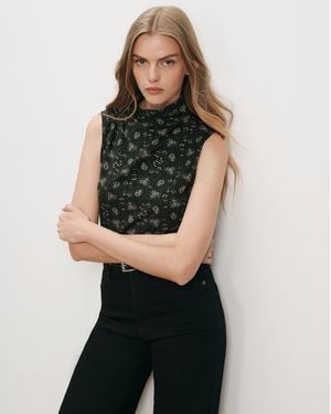 Veronica Beard Mylie Mock-neck Tank Top - Black