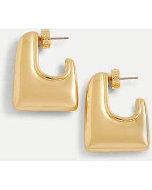 Veronica Beard Everyday Square Hoop - Metallic