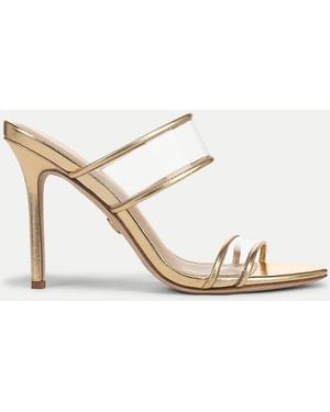 Veronica Beard Asha Stiletto Sandal Clear Pale Gold - White