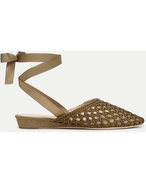 Veronica Beard Malia Woven Satin Mule - Natural