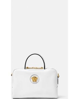 Versace La Medusa Bolso Boston De Piel - Blanco