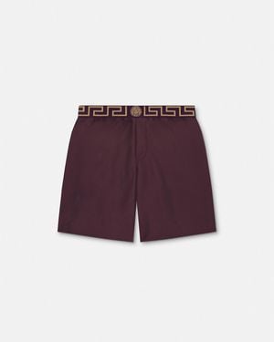 Versace Greca Border Boardshorts - Purple