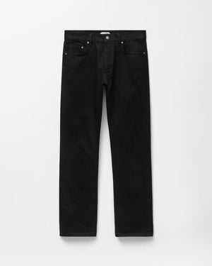 Versace Embroidered Straight Jeans - Black