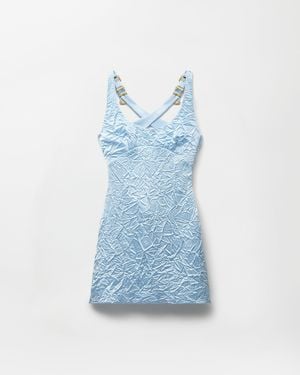 Versace Silk Cady Satin Mini Dress - Blue