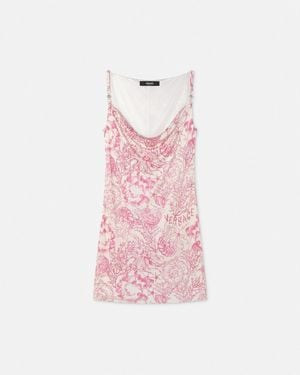 Versace Underwater Barocco Slip-Minikleid - Pink