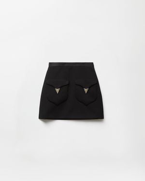 Versace Minifalda De Lana - Negro