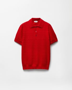 Versace Polo De Punto De Lana - Rojo