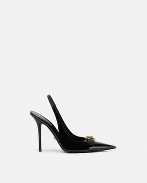 Versace Gianni Ribbon Patent Slingbacks 110 Mm - White