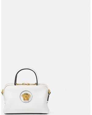 Versace La Medusa Minibolso Boston De Piel - Blanco