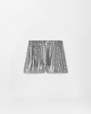 Versace Pantalones Cortos De Malla Metálica - Gris