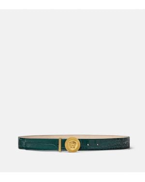 Versace Medusa Biggie Cinturón Efecto Cocodrilo 3 Cm - Verde