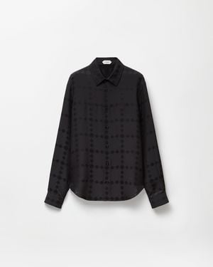 Versace Jacquard Silk Crêpe Satin Silk Shirt - Black
