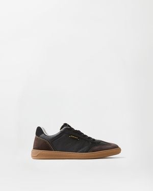 Versace Greca Court Nappa & Suede Sneakers - White