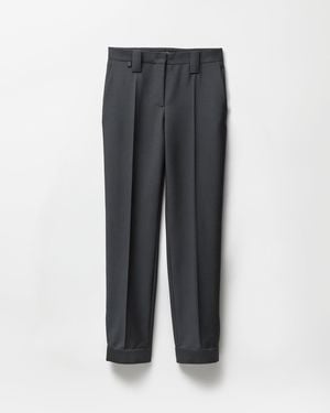Versace Pantalones Formales De Lana Y Mohair - Gris