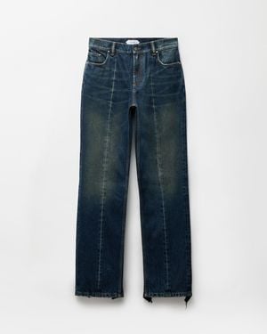 Versace Distressed Straight Jeans - Blue