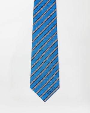 Versace Printed Silk Twill Tie - Blue