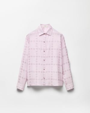 Versace Jacquard Silk Crêpe Satin Shirt - Pink