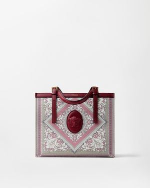 Versace Rivière Printed Canvas Tote - White
