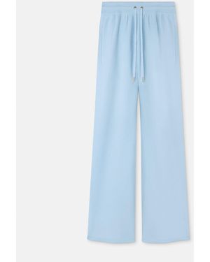 Versace Wool-Blend Flared Towel Pants - Blue