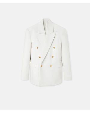 Versace Wool Double-Breasted Blazer - White