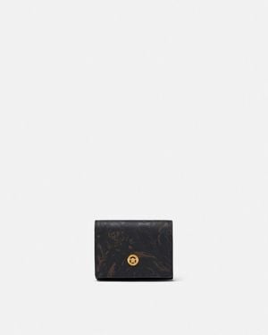 Versace Lasered Barocco Leaf Trifold Wallet - White