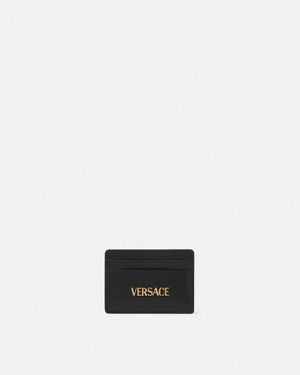 Versace Tag Leather Card Holder - White