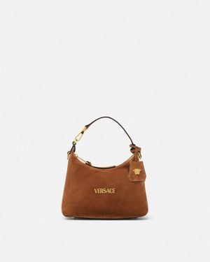 Versace Tag Hobo-Tasche Aus Wildleder - Braun
