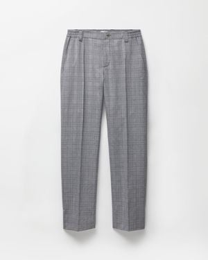 Versace Prince Of Wales Wool Pants - Gray
