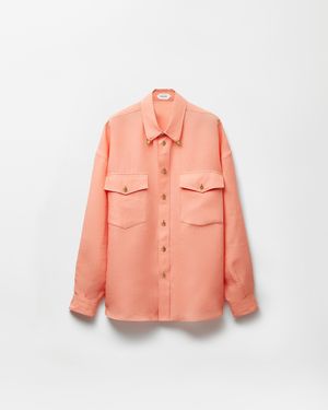 Versace Linen Loose Shirt - Pink