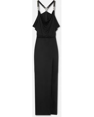 Versace Viscose-Jersey Gathered Gown - Black