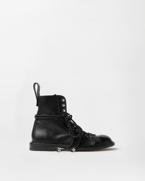 Versace Billy Leather Boots - Black