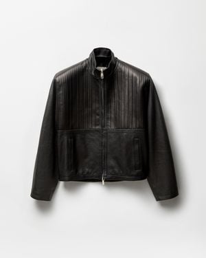 Versace Leather Blouson - Black