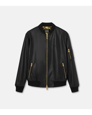Versace Leather Bomber - Black