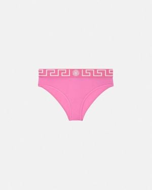 Versace Slip Mit Greca-Bordüre - Pink