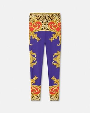 Versace Cheetah Barocco Leggings - Blue