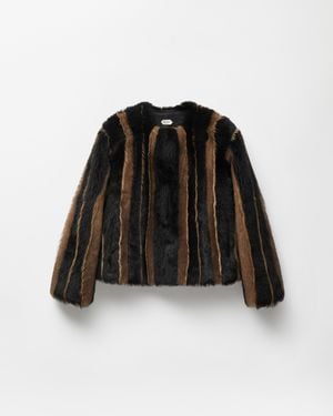 Versace Veste En Peau De Mouton - Noir