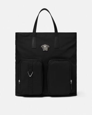 Versace La Medusa Nylon Tote Bag - Black