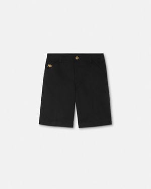 Versace Pantalones Cortos De Gabardina Medusa Biggie - Negro