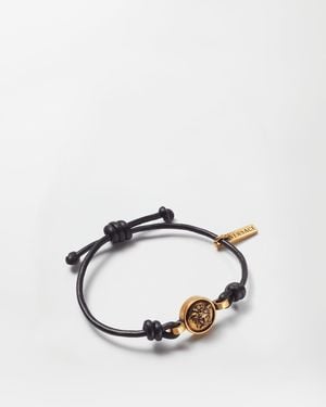 Versace Medusa Armband Aus Leder - Schwarz