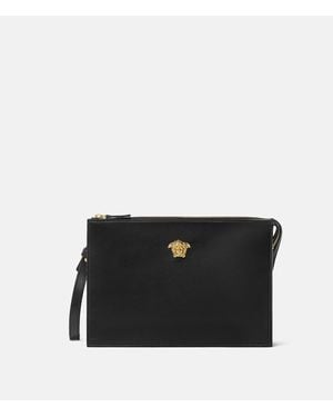 Versace La Medusa Leather Pouch - Black
