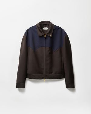 Versace Wool-Mohair Zip Blouson - Blue