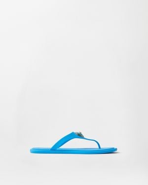 Versace Alia Rubber Flat Sandals - Blue