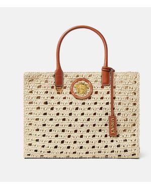 Versace La Medusa Large Raffia Tote - Natural