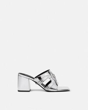 Versace Medusa '95 Metallic Mules 70 Mm - White