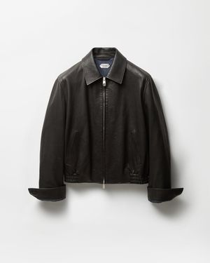Versace Leather Blouson - Black