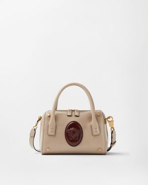 Versace Kleine Roomy Boston Ledertasche - Natur