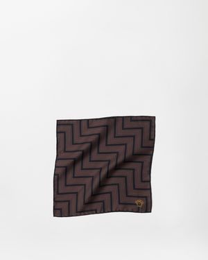 Versace Jacquard Silk Twill Pocket Square - White