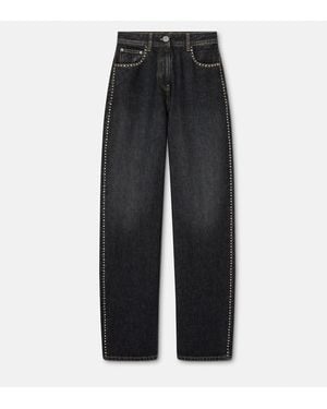 Versace Vaqueros De Cintura Alta Y Corte Estándar - Negro