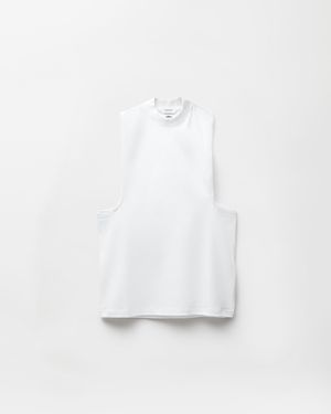 Versace Embroidered Stretch Cotton-Jersey Tank Top - White